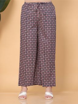 ARAMYA - Multi-Color Soft Cotton Printed Palazzo for Women