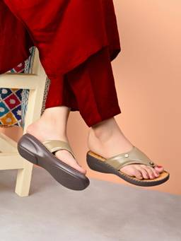 Pelle Albero - Beige Colour Orthopaedic Flat Sandals