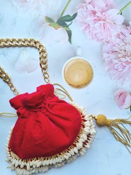 A Clutch Story - Precious Prearl Drop handembroidered Clutch