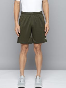 Alcis - Men Olive Green Solid Slim Fit Running Sports Shorts