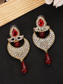 Anika's Creations - Anika's Creation Elegant Designer Stone Studded Chandbali Earrings