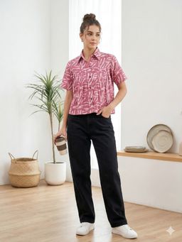 MAAND - Mauve Cotton Printed Top