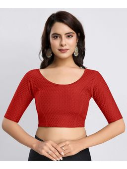 Trendmalls - Cotton Lycra Stretchable Comfy Round Neck Elbow Saree Blouse