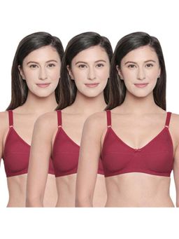 Bodycare - B, C & D Cup Perfect Coverage Bra-Pack Of 3 - Maroon