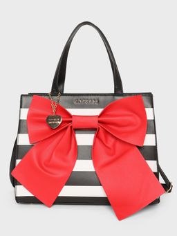Caprese - Emily in Paris Printed with Bow Red Satchel Handbag