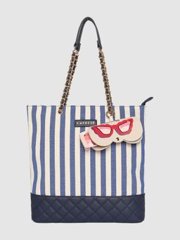 Caprese - Emily in Paris Printed Navy medium Tote Handbag