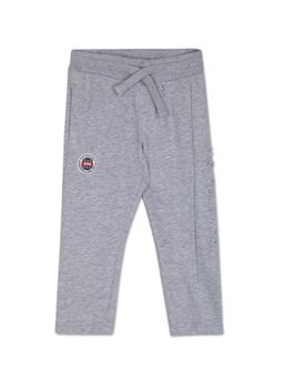 U.S. POLO ASSN. - Boys Grey Mid Rise Drawstring Waist Heathered Track Pants