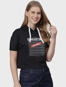 PINACOLADA - Women Casual Printed Black Top