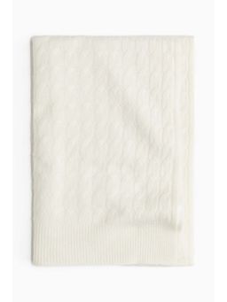 H&M - Women White Cashmere-Blend Cable-Knit Scarf