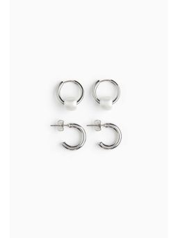 H&M - Men Silver 2 Pairs Earrings