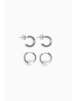 H&M - Men Silver 2 Pairs Earrings