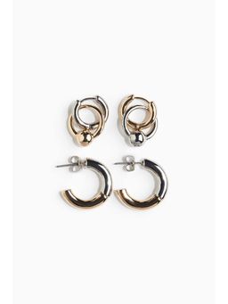 H&M - Men Silver 2 Pairs Earrings