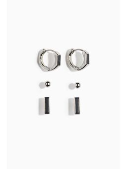 H&M - Men Black 3 Pairs Earrings