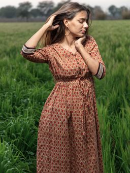 Sooti Syahi - Earthen Bliss
                  Block Printed Cotton Dress - 4