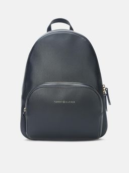 Tommy Hilfiger - Solid Navy Blue Polyurethane Backpack