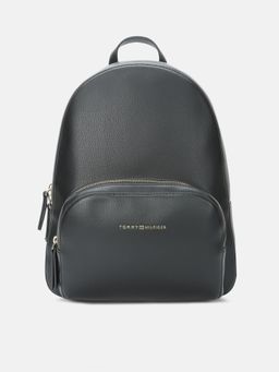 Tommy Hilfiger - Solid Black Polyurethane Backpack