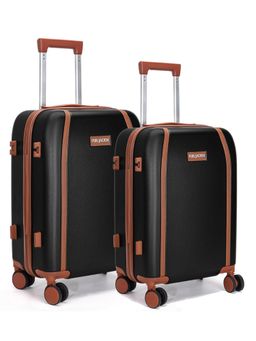 FUR JADEN - The Wayfarer TSA Lock Luggage Bags - Black (S/M) (Pack of 2)