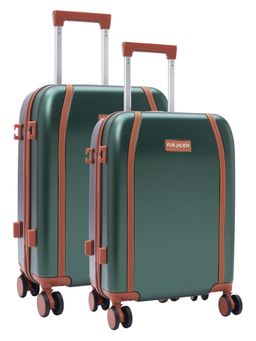 FUR JADEN - The Wayfarer TSA Lock Luggage Bags - Green (S/M) (Pack of 2)