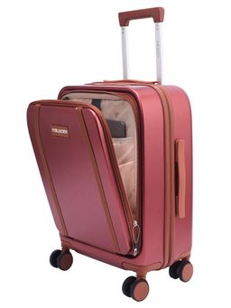 FUR JADEN - The Wayfarer Polycarbonate USB-C Charging Luggage Bag - Maroon (S)