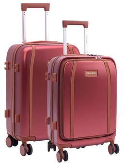 FUR JADEN - Wayfarer PC 8 Silent Wheels & TSA Lock Luggage Bags - Maroon (S/M) (Pack of 2)
