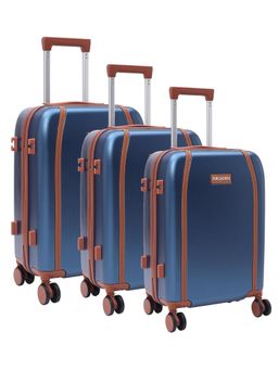 FUR JADEN - Wayfarer PC TSA Lock Luggage Bags - Navy Blue (S/M/L) (Pack of 3)