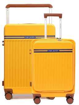 FUR JADEN - Aviator PC Luggage Bags - Yellow (S/M) (Pack of 2)