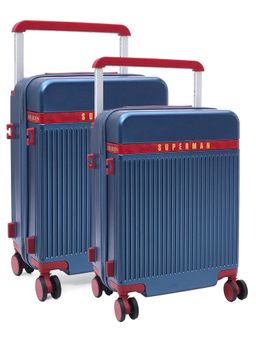 FUR JADEN - Aviator German PC Superman Luggage Bags - Navy Blue (S/M) (Pack of 2)