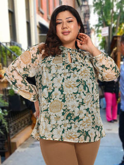 Martini - Women Green Floral Top