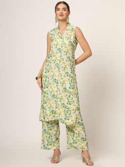 Divena - Green Printed Rayon Fabric Straight Kurta with Pant (Set of 2)