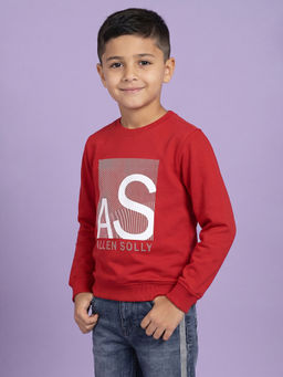Allen Solly Junior - Boys Red Graphic Regular Fit Sweatshirt