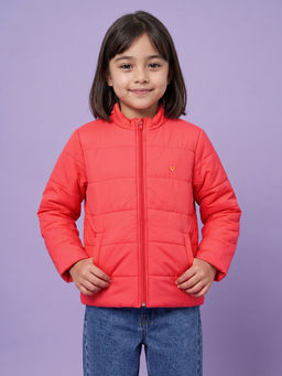 Allen Solly Junior - Girls Pink Solid Regular Fit Jacket
