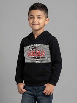 Allen Solly - Boys Black Print Regular Fit Sweatshirt