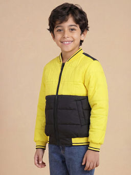 Allen Solly Junior - Boys Yellow Colorblock Regular Fit Jacket