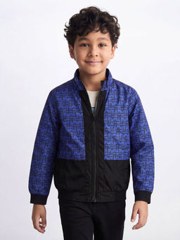 Allen Solly - Boys Navy Print Regular Fit Jacket