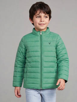Allen Solly - Boys Green Solid Regular Fit Jacket