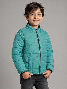 Allen Solly - Boys Black Solid Regular Fit Jacket