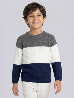 Allen Solly - Boys Multi Colorblock Regular Fit Sweater