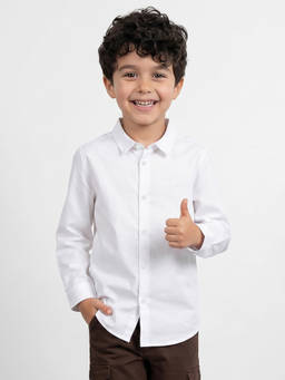 Allen Solly - Boys Black Slim Fit Solid Casual Shirt