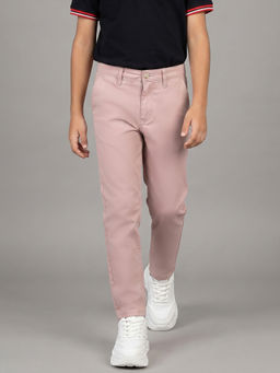 Allen Solly - Boys Pink Slim Fit Solid Trouser