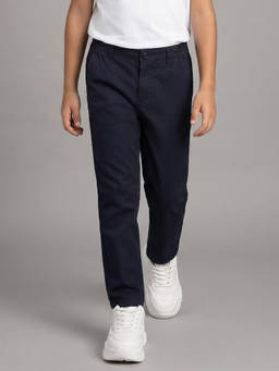 Allen Solly - Boys Navy Blue Slim Fit Solid Trouser