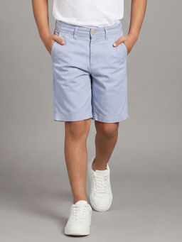 Allen Solly - Boys Light Blue Regular Fit Solid Shorts