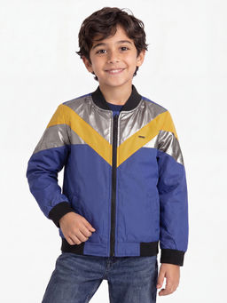 Allen Solly - Boys Blue Colorblock Regular Fit Jacket