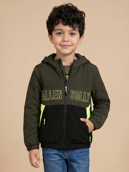 Allen Solly - Boys Olive Colorblock Regular Fit Jacket