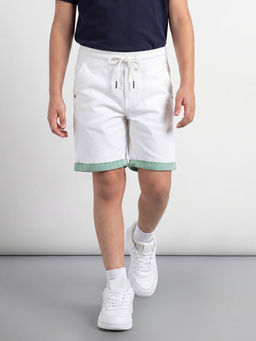Allen Solly - Boys White Regular Fit Solid Shorts