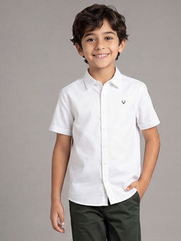 Allen Solly - Boys White Regular Fit Textured Casual Shirt