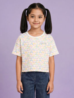 Allen Solly - Girls Multi-Color Print Casual T-Shirt