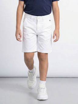 Allen Solly - Boys White Cotton Blend Solid Shorts