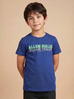 Allen Solly - Navy Blue Solid Regular Fit T-Shirt