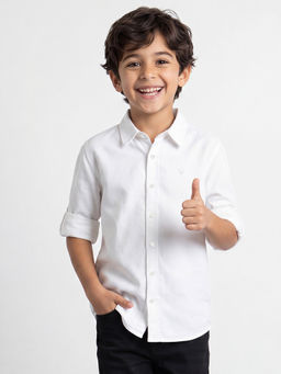 Allen Solly - Boys White Solid Casual Shirt