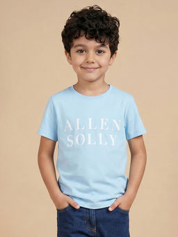 Allen Solly - Boys Light Blue Printed Crew Neck T-shirt